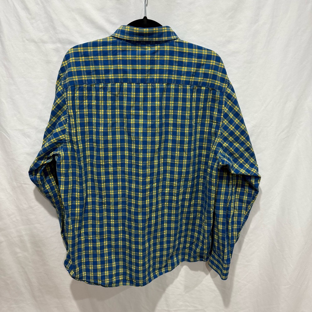 Allen Solly Sport Fit Blue Yellow Plaid Button Up Shirt XL (44)‎ Office Corp - Picture 11 of 15